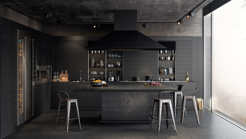 Chrome-features-kitchen-all-black-panelling-concrete-floor.jpg