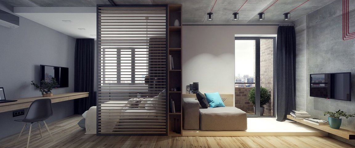 one-central-space-polished-wooden-floor-small-studio-design.jpg