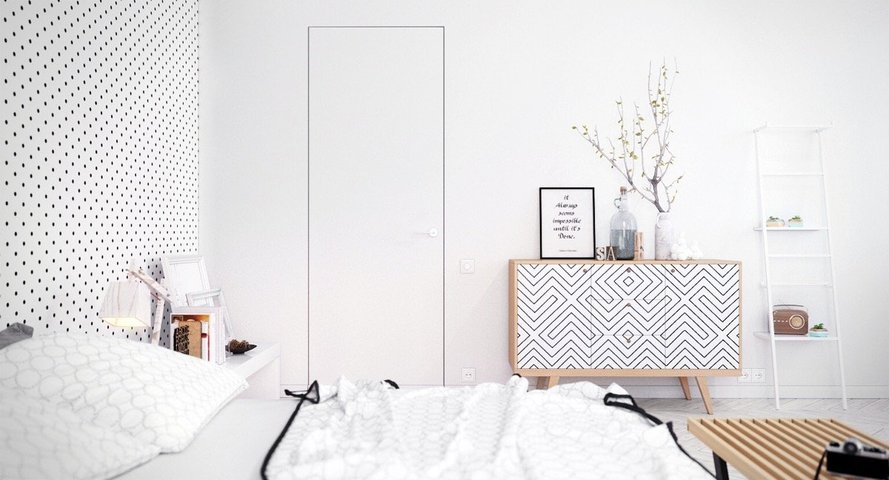 polka-dot-bedroom-matching-monochrome-and-wood-cabinet.jpg